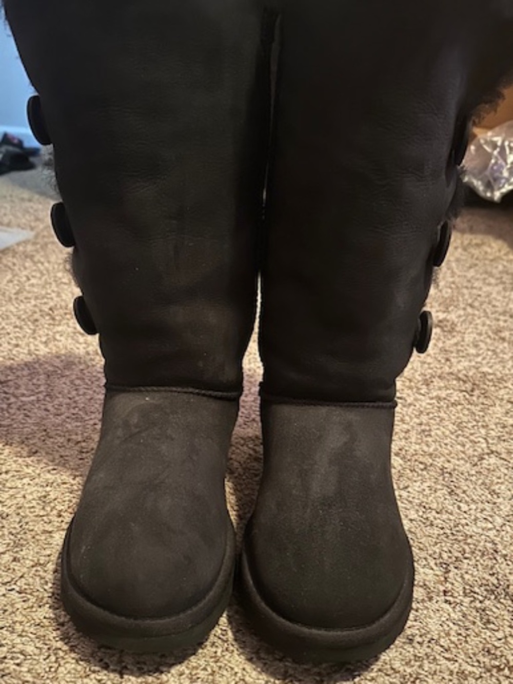 Black ugg tall bailey button boots